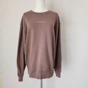 Unlabeled French Terry Pigment Wash Sweatshirt Crew Neck Cotton Blend Mauve